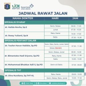 Hallo sobat sehat!Yuk cek jadwal layanan rawat jalan RSUD Tebet.Untuk pendaftaran bisa secara on (1)